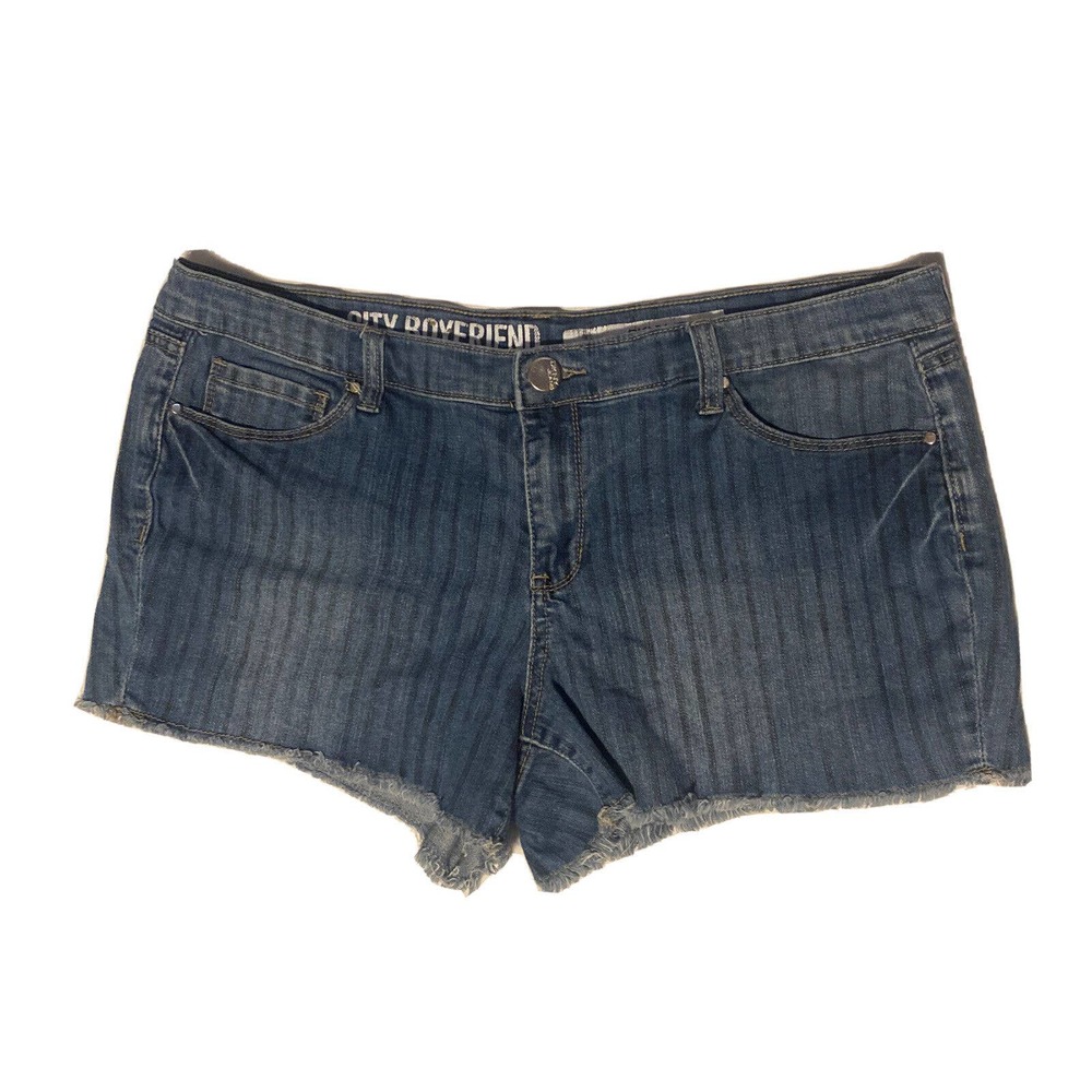 DKNY Jeans Womens Shorts Size 14 City Boyfriend Medium Wash Cotton Stretch